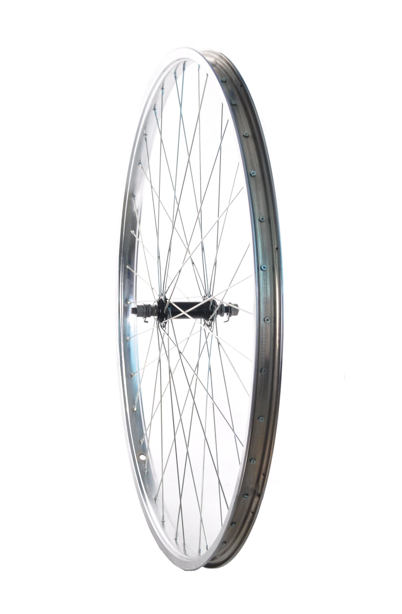 Колісний комплект СТ 28" передній 14Gх36H(Втулка перед. Shunfeng СТ SF-HB03F, срібл.,Обід Ardis СТ 28" 14Gх36Н подвійний SS-8В, хром)