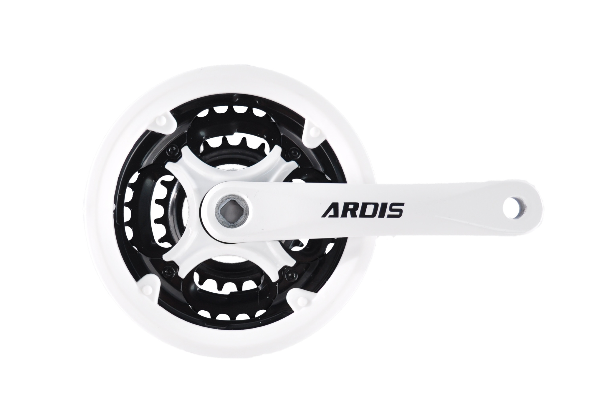 Шатун АЛ MTB 42/34/24Т, 170мм білий