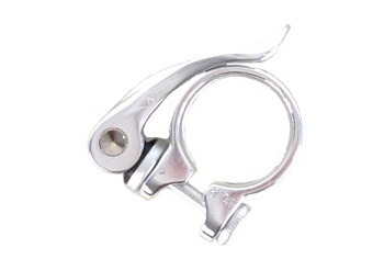 Затискач труби сідла Zoom АЛ 31,8мм, з обоймою, QR162/AT109DIA, сріб